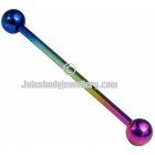 Industrial Piercing Bar - Rainbow Titanium